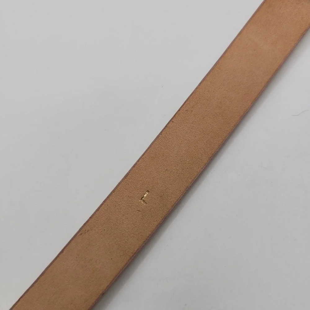 J.Crew Belt Large Tan Patent Leather Skinny Thin Shiny Minimalist Classic J0184